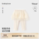 babylove女寶寶假兩件紗裙春秋季百搭打底裙褲公主裙防走光半身裙