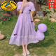 G.duck女大童連衣裙少女夏裝12-15歲13女孩14高初中學(xué)生公主長(cháng)裙子品牌 紫色 165 S(建議70-90斤)