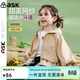 ASK JUNIOR童裝兒童外套女童春裝小童外套開(kāi)衫休閑百搭連帽上衣 卡其色 110