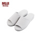 MUJI男女通用 水洗棉厚底拖鞋 無(wú)性別 男鞋女鞋 前開(kāi)/灰色條紋 5S 24 cm/M/38碼（2.0）