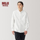 MUJI 男式 水洗 牛津 立領(lǐng) 長(cháng)袖襯衫 男士襯衣外套 純棉 春季 白色 L (175/100A)