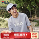 FILA 斐樂(lè )官方男女同款針織T恤夏季純棉寬松休閑情侶短袖t恤