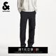 杰克·瓊斯（JACK&JONES）男裝休閑褲寬松版型刺繡設計工裝口袋時(shí)尚百搭簡(jiǎn)約男裝225314081 E44黑砂色 常規 32 175