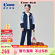 喬丹男童長(cháng)袖套裝大童春秋季運動(dòng)外套長(cháng)褲兩件套 花青色/花青色 170 