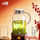青蘋(píng)果耐熱玻璃水壺1.95升 圍爐煮茶茶水分離冷水壺 大容量涼水壺 