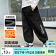 左西男童運動(dòng)褲燈芯絨加絨褲子2025新款兒童保暖冬裝長(cháng)褲 黑色 150