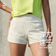 外里運動(dòng)短褲透氣帶內襯馬拉松跑步專(zhuān)用三分健身瑜伽速干褲 柔光白 M