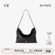 半坡飾族（bampo）中號綿綿包hobo托特包頭層牛皮大容量單肩斜挎包軟包38禮物 墨碳黑（大號）可裝14寸電腦