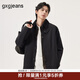 gxgjeans男裝 黑色拼接燈芯絨領(lǐng)工裝寬松夾克外套男士 25秋新品 黑色 L (175)
