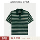 Abercrombie & Fitch【重磅POLO】男裝25夏季美式條紋棉質(zhì)Polo衫短袖T恤 綠色條紋 L (180/108A)