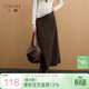 三彩2025冬季新款亮片針織裙高腰松緊半身裙A字裙長(cháng)裙氣質(zhì)M
