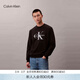 Calvin KleinJeans春秋男士美式運動(dòng)通勤休閑風(fēng)ck經(jīng)典字母圓領(lǐng)打底衫衛衣 UB1-太空黑 XL