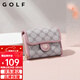 高爾夫（GOLF）卡包女士名片包證件收納卡袋銀行卡包多功能拉鏈零錢(qián)包女款卡片包 煙粉色
