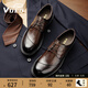 VOLO犀?！娟惸榴Y同款】大頭鞋男士商務(wù)正裝鞋新款休閑增高西裝鞋 棕色（系帶） 陳牧馳同款 四季款 41