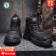 啄木鳥(niǎo)馬丁靴男鞋春秋高幫英倫風(fēng)復古中幫工裝靴戶(hù)外運動(dòng)登山沙漠作戰靴 黑色 42
