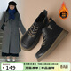 ZHR馬丁靴女冬復古厚底英倫短靴子女加絨增高切爾西靴 K288A 黑色 38