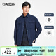 金利來(lái)【羽絨內膽/羊毛】春夏季節長(cháng)袖襯衫男士純色時(shí)尚保暖休閑襯衣 藏藍-95 2XL 185/100A 推薦165-180斤