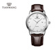 天王（TIAN WANG）手表商務(wù)時(shí)尚皮帶石英表日期顯示男表女表情侶表生日禮物 白盤(pán)棕帶男表GS3886S/D-A-A