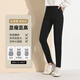 芊娜大碼女褲子200斤加肥加大胖妹妹彈力顯瘦小黑褲胖mm打底褲 黑色松緊腰 5XL 建議180-200斤
