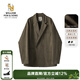William fox&sons威廉?？怂狗瞒淦そq小西服男輕商務(wù)復古寬松易打理便西休閑西裝男 咖色(雙排扣） M /48