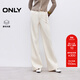 ONLY2025冬季新款加絨金屬腰鏈約克剪裁微喇叭褲牛仔褲女|125432041 J2G米白色 L L標準褲長(cháng)