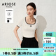 艾諾絲雅詩(shī)商場(chǎng)同款ariose夏季新品時(shí)髦修身方領(lǐng)短袖T恤針織衫女30438197 白色 S