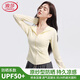 浪莎防曬衣女防紫外線(xiàn)2026夏季新款冰絲修身薄款透氣戶(hù)外涼感防曬衣 淺黃色【連帽款】 M （100-120斤）