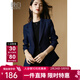 晚白高級感修身顯瘦小西裝2026春季通勤百搭職業(yè)純色正裝西服外套女 藍色 L