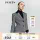 PORTS 寶姿秋冬新品女裝時(shí)尚千鳥(niǎo)格夾克外套LM9J030NFF099 黑色格子 XS (2)