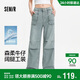 森馬（Semir）森柔|牛仔褲女夏抽繩工裝褲涼感寬松風(fēng)街頭闊腿長(cháng)褲103325124007