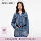 MISS SIXTY2025春季新款牛仔連衣裙女單排扣長(cháng)袖假兩件設計萊賽爾 中藍 L