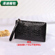 葉余蕓洛鱷魚(yú)紋手拿包簡(jiǎn)約女式錢(qián)包手機零錢(qián)包禮品時(shí)尚小包女神節 鱷魚(yú)紋亮黑色