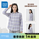 真維斯（Jeanswest）真維斯女裝純棉格子長(cháng)袖襯衫2026春季新品女士上衣【商場(chǎng)同款】 紫色8300 M 160/84A