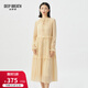 深呼吸DEEP BREATH女裝簡(jiǎn)約木耳領(lǐng)洋裝高腰寬松小黑連衣裙8500147 鵝黃 S (2)