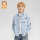 恒源祥童裝上衣新款春裝小男孩襯衫純棉笑臉帥氣男童寶寶百搭襯衣中大童 2255笑臉【藍色】 150 建議140-150高 重65-75斤