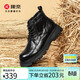 康奈（kangnai）馬丁靴男士青年防滑戶(hù)外工裝靴頭層牛皮單靴真皮高幫靴 黑色 42