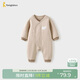 童泰嬰兒連體衣秋冬季純棉保暖寶寶衣服新生兒哈衣爬服睡衣咖色66cm