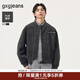 gxgjeans男裝 PU皮時(shí)尚休閑寬松棒球領(lǐng)飛行員夾克外套25秋新品 黑灰 L (175)