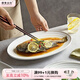 摩登主婦創(chuàng  )意簡(jiǎn)約魚(yú)盤(pán)家用大號裝魚(yú)盤(pán)輕奢加厚磨砂陶瓷蒸魚(yú)盤(pán)子