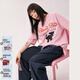 CHUU字母卡通印花T恤女2026夏新品高妹BF風(fēng)運動(dòng)寬松小狗短袖上衣 玫粉色 均碼