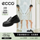 愛(ài)步（ECCO）厚底樂(lè )福鞋女倪妮同款英倫風(fēng)一腳蹬厚底增高牛皮女鞋 蹤跡220723 黑色22072301001 38 （尺碼偏?。? title=