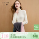三彩【抗起球】2025冬季新款半高領(lǐng)針織衫打底衫修身長(cháng)袖套頭M 米白色 S 155/80A