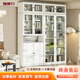 豫獅力鐵藝書(shū)柜置物柜家用客廳簡(jiǎn)約儲物柜玻璃防塵展示柜學(xué)生書(shū)籍收納柜 紫色-雙門(mén)上玻下鐵-高2000*長(cháng)800mm