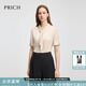 PRICH【緞面】簡(jiǎn)約氣質(zhì)飄帶領(lǐng)純色短袖襯衫2025夏新款通勤上衣女 64奶油色3732M M (165)
