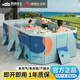 西哈泳士免充氣兒童游泳室外可折疊家用戶(hù)外大型支架水池夏日家庭游泳池 1.6米 鯨魚(yú)藍【樂(lè )享套餐】特厚5層夾網(wǎng)支架