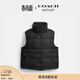 蔻馳（COACH）奧萊女士經(jīng)典標志羽絨背心馬甲疊穿 黑色 M