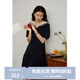 獨束大碼女裝【長(cháng)短款】海軍風(fēng)撞色減齡連衣裙女夏新款微胖mm裙子 短款 L