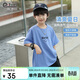 小象漢姆童裝男童短袖t恤純棉兒童夏裝T恤衫A類(lèi)中大童上衣 藍色 140cm