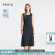 PRICH【涼感】氣質(zhì)方V領(lǐng)連衣裙2025夏季新款無(wú)袖收腰顯瘦吊帶裙女 19黑色 L (170)