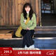 茵曼2025冬季女裝新款萌趣立體刺繡絨感毛衣慵懶長(cháng)袖針織衫 綠色 S